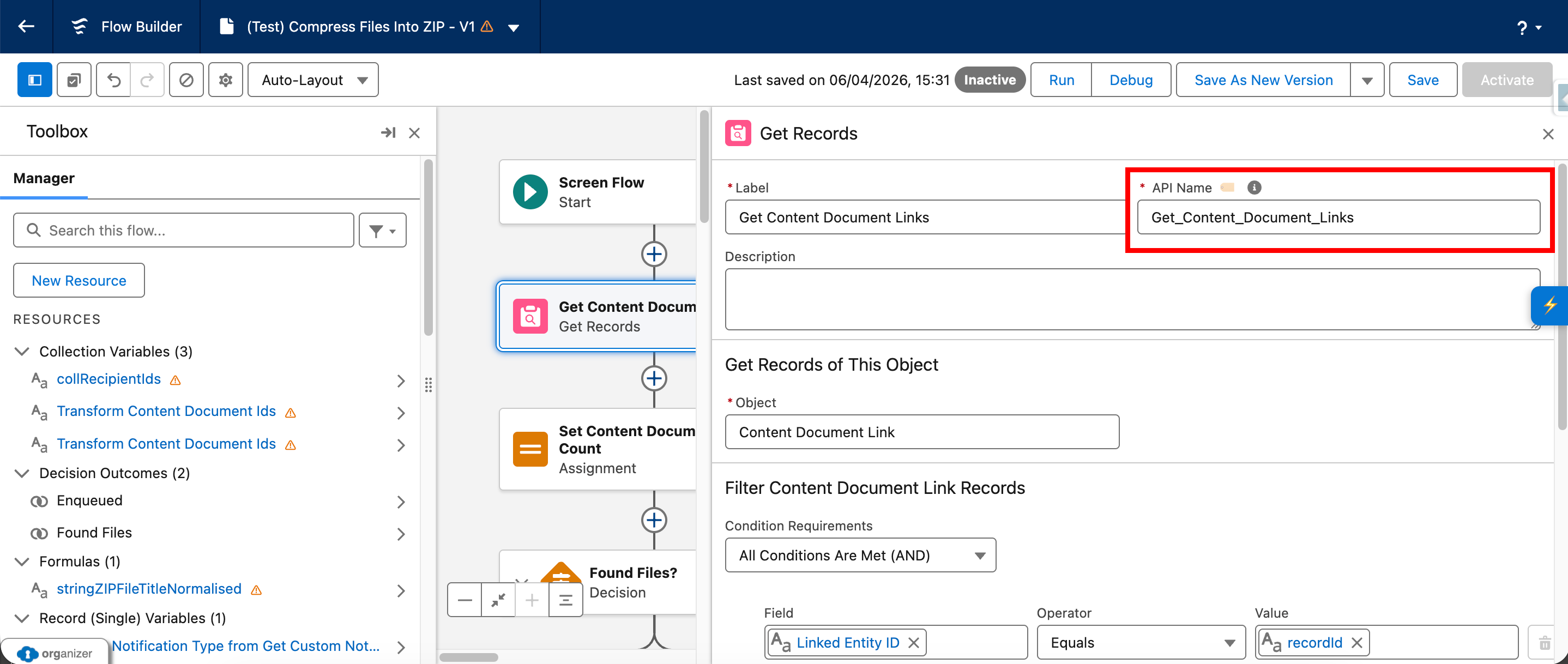 API Name Generator Element Update
