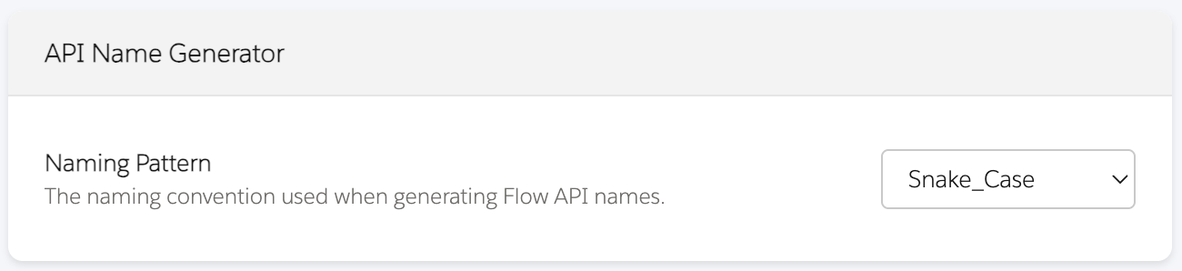 API Name Generator Settings Options