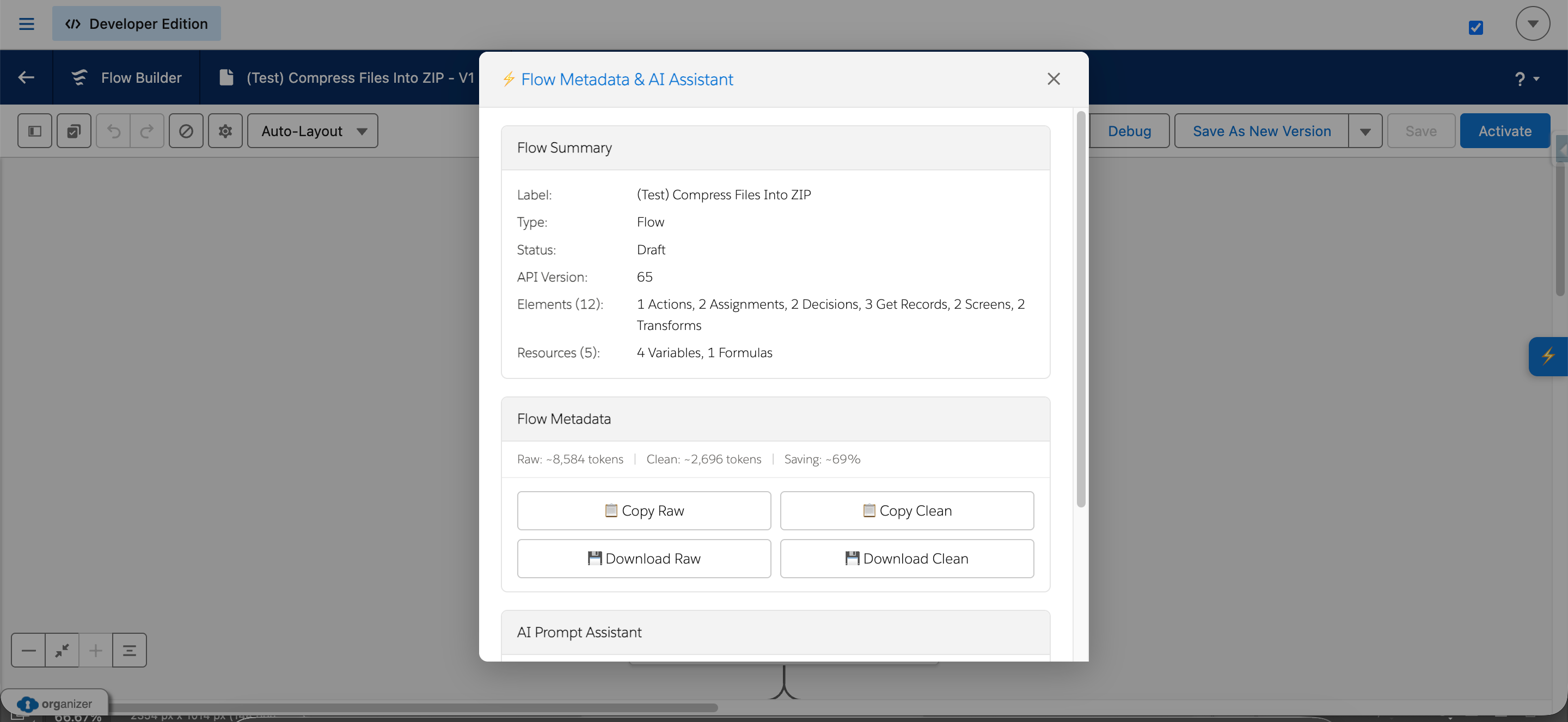 Flow Metadata & AI Assistant Module