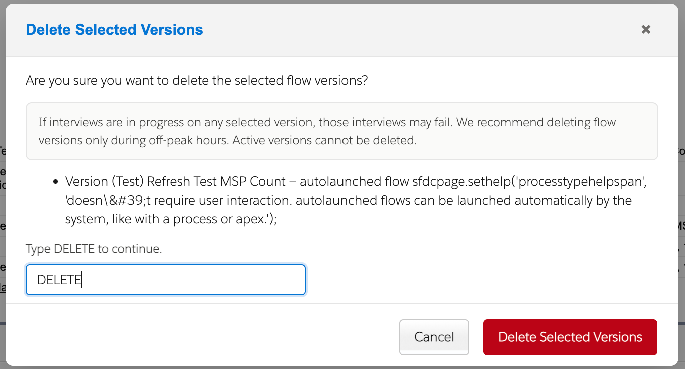 Flow Version Manager Deletion Module